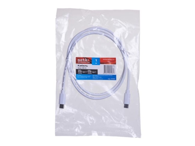 Кабель шт.micro USB 3.0 Type-C - шт.micro USB 3.0 Type-C (1м), белый, NETKO Optima