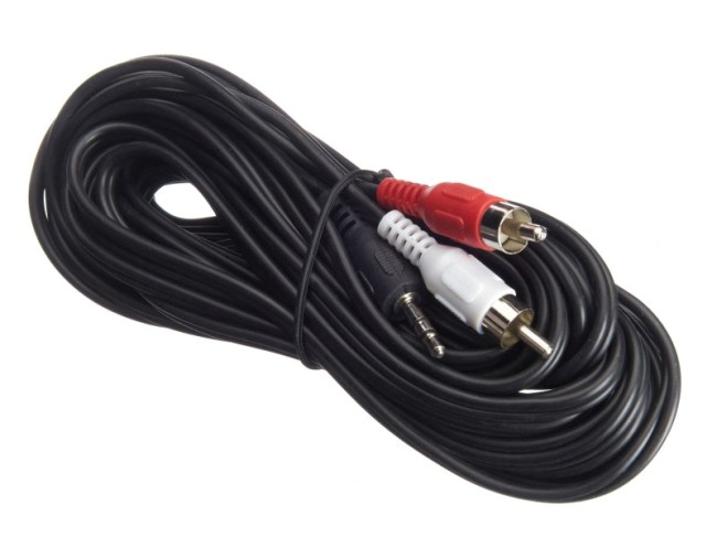 Шнур аудио-видео: 2RCA-3,5 мм стерео ( длина 7 м, литой), NETKO Optima 2шт Шнур аудио-видео: 2RCA-3,5 мм стерео ( длина 7 м, литой), NETKO Optima 2шт