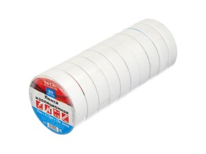 Изолента (лента изоляционная) 19мм х 20м, белая, 10шт, NETKO Optima Изолента (лента изоляционная) 19мм х 20м, белая, 10шт, NETKO Optima