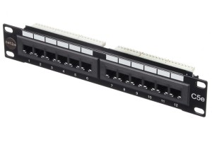 Патч-панель UTP, 10, 12 портов RJ45, cat.5е, 1U, Dual Type, Netko СКС, J