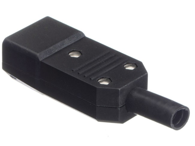 Разъем питания, гнездо IEC С14, на кабель, черный 5шт Разъем питания, гнездо IEC С14, на кабель, черный 5шт