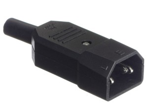 Разъем питания, гнездо IEC С14, на кабель, черный 10шт