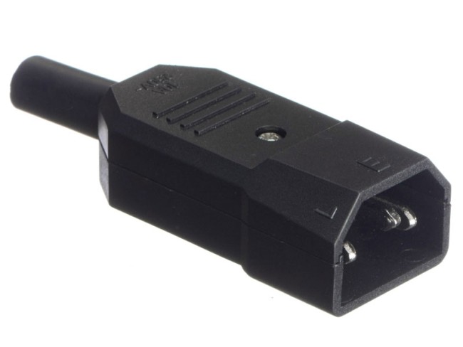 Разъем питания, гнездо IEC С14, на кабель, черный 10шт Разъем питания, гнездо IEC С14, на кабель, черный 10шт