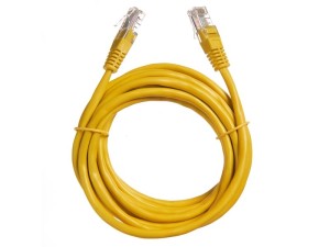 Патч-корд Technolink UTP4 cat 5e, ВС, LSZH, желтый, литой коннектор 5 шт