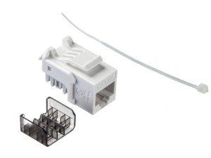 Модуль Keystone неэкранированный, RJ45, cat.6А, 90°, 110 тип, под инструмент, KE, белый, NETKO Expert CKC