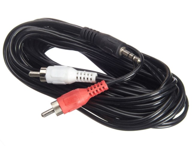Шнур аудио-видео: 2RCA-3,5 мм стерео ( длина 5 м, литой), NETKO Optima 2шт Шнур аудио-видео: 2RCA-3,5 мм стерео ( длина 5 м, литой), NETKO Optima 2шт