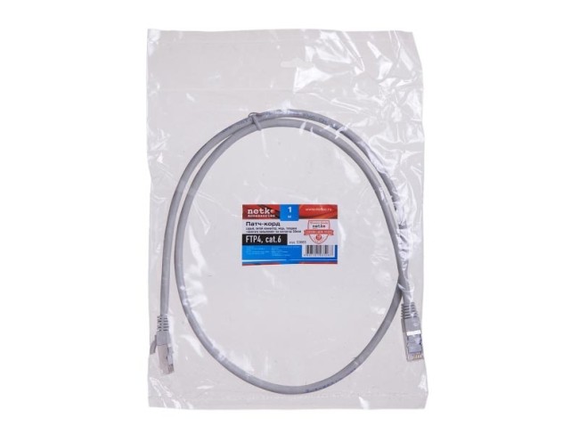 Патч-корд FTP4 cat.6, литой коннектор, серый, Netko CKC Патч-корд FTP4 cat.6, литой коннектор, серый, Netko CKC