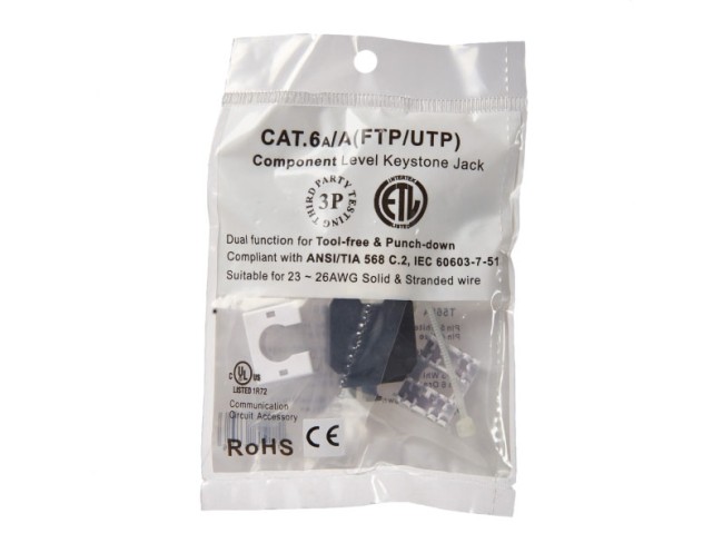 Модуль Keystone неэкранированный, RJ45, cat.6А, 180°, 110/Krone тип, под инструмент/ без инструмента, KE, белый, NETKO Expert CKC Модуль Keystone неэкранированный, RJ45, cat.6А, 180°, 110/Krone тип, под инструмент/ без инструмента, KE, белый, NETKO Expert CKC