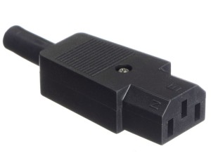 Разъем питания, штекер IEC С13, на кабель, черный 5шт