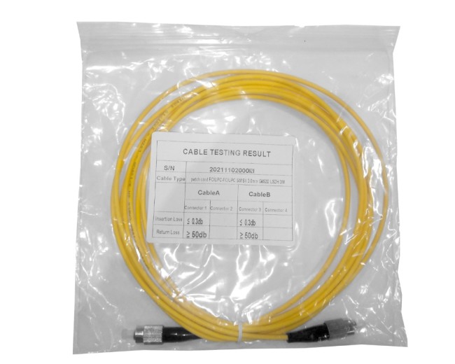 Патч-корд оптический соединительный FC-FC/UPC SM Simplex 3.0мм 9/125, LSZH