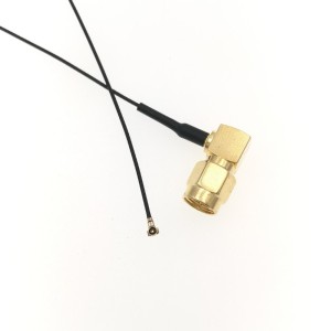 Адаптер для модема (пигтейл) IPEX4(MHF4)-SMA(male)угловой кабель RF0,81 20см. комплект 10 шт