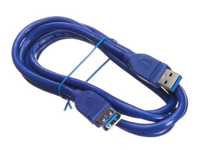 Кабель шт.USB A- гн.USB A 3.0 (1,5м), синий, блистер, Netko Кабель шт.USB A- гн.USB A 3.0 (1,5м), синий, блистер, Netko
