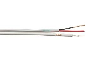 Кабель комбинированный КВК-В-2Э 2x0.75 мм2 75 Ом, плоский, белый, 10 м