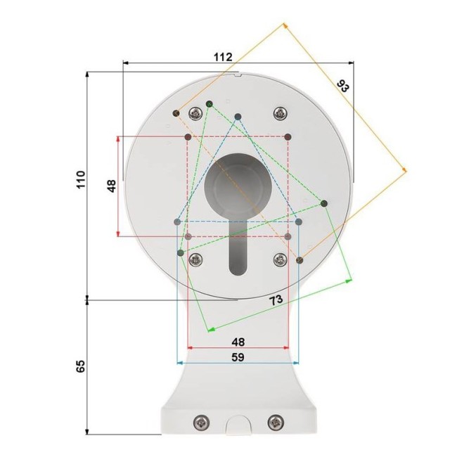 Кронштейн настенный для купольной видеокамеры Amatek AV-BWD 1F
