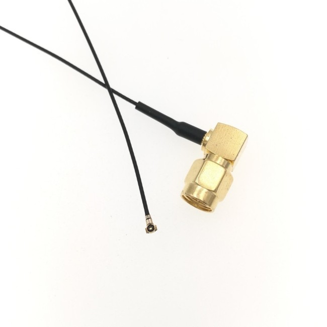 Адаптер для модема (пигтейл) IPEX4(MHF4)-SMA(male)угловой кабель RF0,81 20см. комплект 20 шт