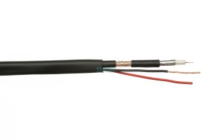 Кабель комбинированный RG59 CU+2x0.75 мм2 75 Ом, черный, 20 м