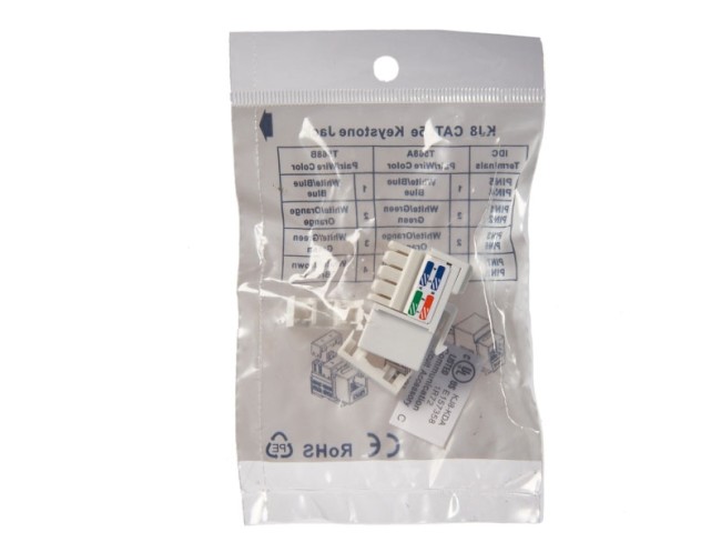 Модуль Keystone неэкранированный, RJ45, cat.5e, 90°, 110/Krone тип, под инструмент, KE, белый, NETKO Expert CKC Модуль Keystone неэкранированный, RJ45, cat.5e, 90°, 110/Krone тип, под инструмент, KE, белый, NETKO Expert CKC