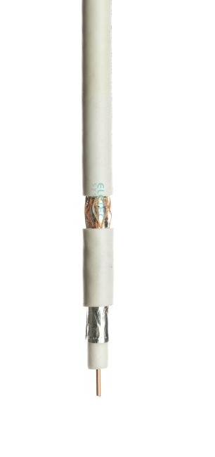 Кабель коаксиальный RG-6U, 75 Ом, Cu, белый, 100 м