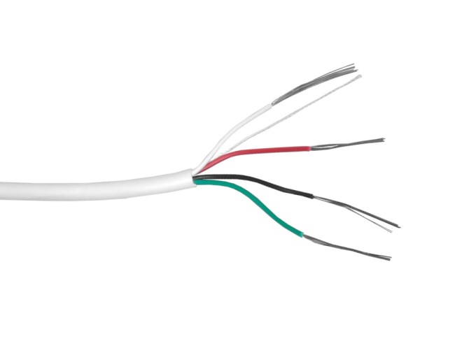 Кабель сигнальный, неэкранированный 4*0.22мм2 (7*0.2мм) 5м, луженый омедненный алюминий, пластиковая катушка, белый NETKO Optima Кабель сигнальный, неэкранированный 4*0.22мм2 (7*0.2мм) 5м, луженый омедненный алюминий, пластиковая катушка, белый NETKO Optima