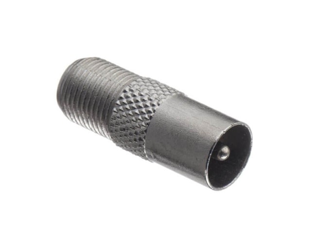 Переходник гнездо F - штекер TV (цинк) (P108-52), NETKO Optima 10 шт