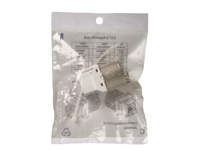 Модуль Keystone неэкранированный, RJ45, cat.6, 90°, без инструмента, белый, Netko СКС 10шт