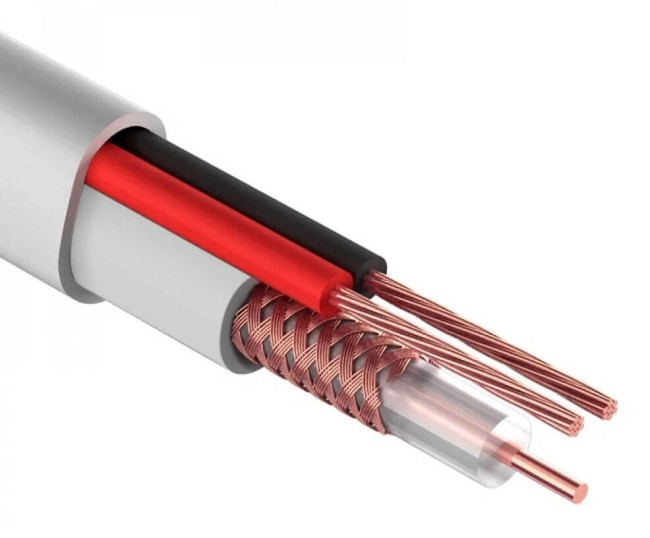 Кабель коаксиальный КВК-В, (CU, оплетка 80 нитей CCA) + кабель питания 2x0.75мм2 (CU, многожильный), белый (5м) NETKO Optima Кабель коаксиальный КВК-В, (CU, оплетка 80 нитей CCA) + кабель питания 2x0.75мм2 (CU, многожильный), белый (5м) NETKO Optima