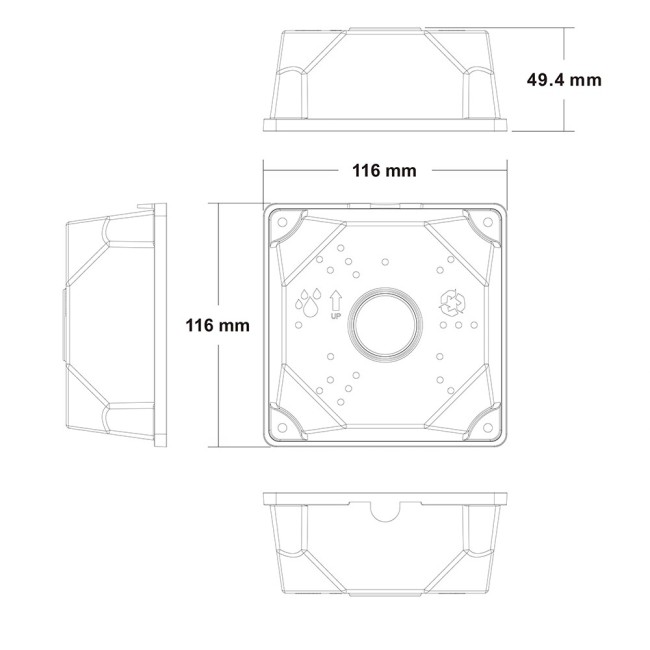 Накладная распределительная коробка Amatek AV-BB1F пластмассовая 7000314