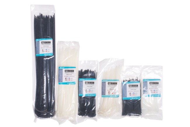 Хомут нейлоновый Eletec 300х4,8 черный (100 шт) 10 шт