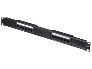 Патч-панель UTP, 19, 12 портов RJ45, cat.5е, 1U, 110 Type, черная L