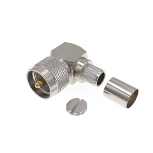 ВЧ-разъём UHF(male) PL259 угловой обжимной под кабель 8D-FB комплект 5 шт