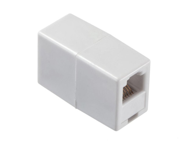 Соединительный модуль RJ12(6p6c) на RJ12 / белый / блистер, Netko 20шт