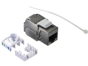 Модуль Keystone экранированный, RJ45, cat.5e, 180°, 110/Krone тип, без инструмента, KE, металлик, NETKO Expert CKC