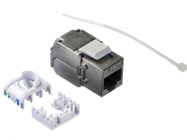 Модуль Keystone экранированный, RJ45, cat.5e, 180°, 110/Krone тип, без инструмента, KE, металлик, NETKO Expert CKC Модуль Keystone экранированный, RJ45, cat.5e, 180°, 110/Krone тип, без инструмента, KE, металлик, NETKO Expert CKC