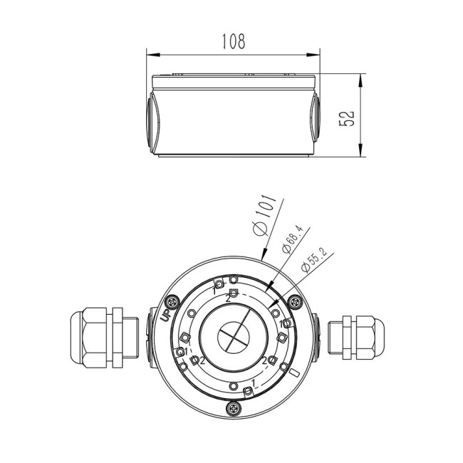 Уличная накладная распределительная коробка для видеокамер Amatek AV-BB2F 7000315 Уличная накладная распределительная коробка для видеокамер Amatek AV-BB2F 7000315