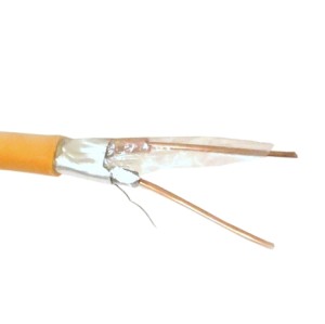 Кабель сигнальный ТЕХНОКАБЕЛЬ, экранированный, КПСЭнг(А)-FRLS, 1*2*0.75мм2 (0,98мм) 2м, оранж. АКЦИЯ