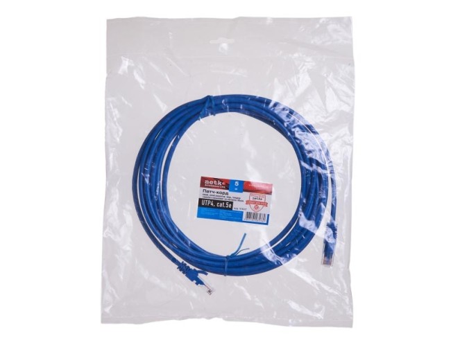 Патч-корд UTP4 cat.5e, литой коннектор, синий, Netko CKC Патч-корд UTP4 cat.5e, литой коннектор, синий, Netko CKC