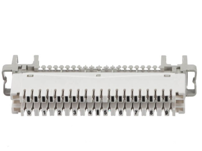 Плинт LSA Profil размыкаемый, ABS, 10 пар, металлические контакты, универсальный, нумерация (0-9), бело-серый NETKO Optima L Плинт LSA Profil размыкаемый, ABS, 10 пар, металлические контакты, универсальный, нумерация (0-9), бело-серый NETKO Optima L