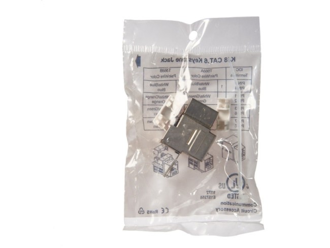 Модуль Keystone экранированный, RJ45, cat.6, 90°, 110/Krone тип, под инструмент, KE, металлик, NETKO Expert CKC Модуль Keystone экранированный, RJ45, cat.6, 90°, 110/Krone тип, под инструмент, KE, металлик, NETKO Expert CKC