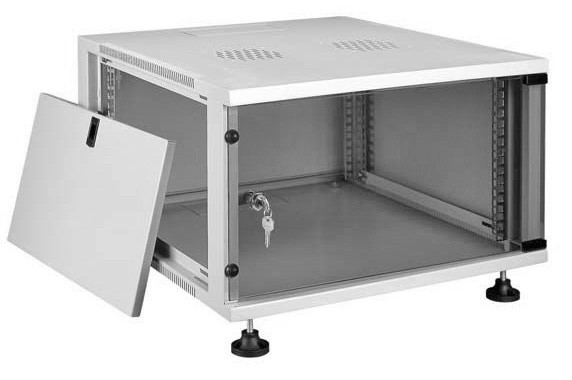 Шкаф настенный 12U серия NGQ (540х450х580), передняя дверь стекло, собранный, серый S Netko Шкаф настенный 12U серия NGQ (540х450х580), передняя дверь стекло, собранный, серый S Netko