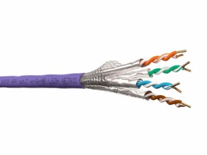 Кабель S/FTP4 cat.7, 4 пары, 23 AWG BC, экранированный, нг(А)-HF LSZH - малодымный, не содержащий галогенов; фиолетовый; одножильный, FLUKE TEST, NETKO Expert СКС 40м