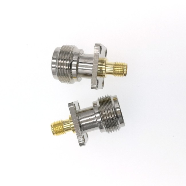 ВЧ-адаптер SMA(female)-N(female) для установки на корпус под 4 винта