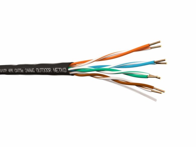 Кабель U/UTP4 cat.5e, 4 пары 24 AWG BC, одножильный, не экранированный, на катушке, для наружных работ, FLUKE TEST, NETKO Expert 2м Кабель U/UTP4 cat.5e, 4 пары 24 AWG BC, одножильный, не экранированный, на катушке, для наружных работ, FLUKE TEST, NETKO Expert 2м