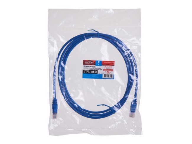 Патч-корд UTP4 cat.5e, литой коннектор, синий, Netko CKC 10 шт Патч-корд UTP4 cat.5e, литой коннектор, синий, Netko CKC 10 шт