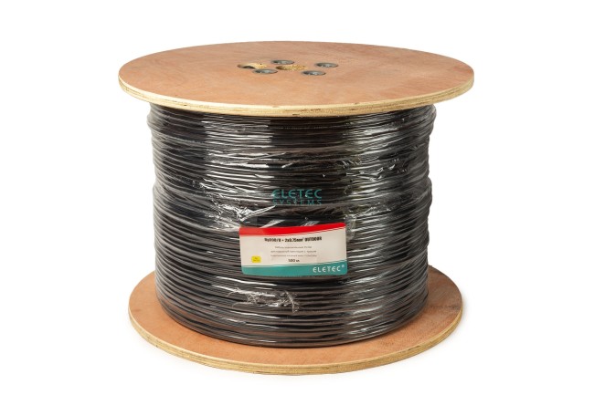 Кабель комбинированный RG59 B/U+2x0.75 мм2 75 Ом, Outdoor с тросом, 100 м