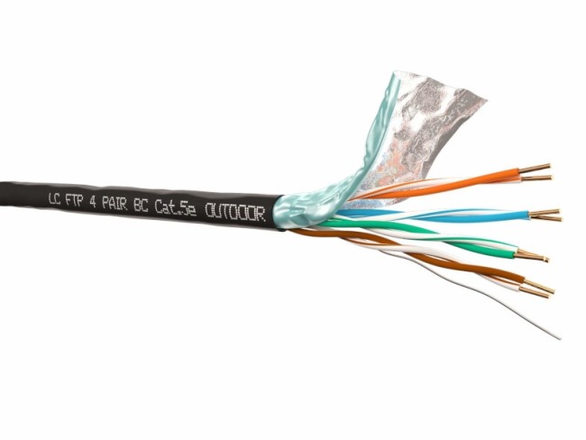 Кабель LC FTP4 cat.5e, одножильный, экранированный, Cu, для наружных работ 2м Кабель LC FTP4 cat.5e, одножильный, экранированный, Cu, для наружных работ 2м