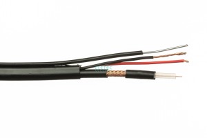 Кабель комбинированный RG59 B/U+2x0.75 мм2 75 Ом, Outdoor с тросом, 150 м