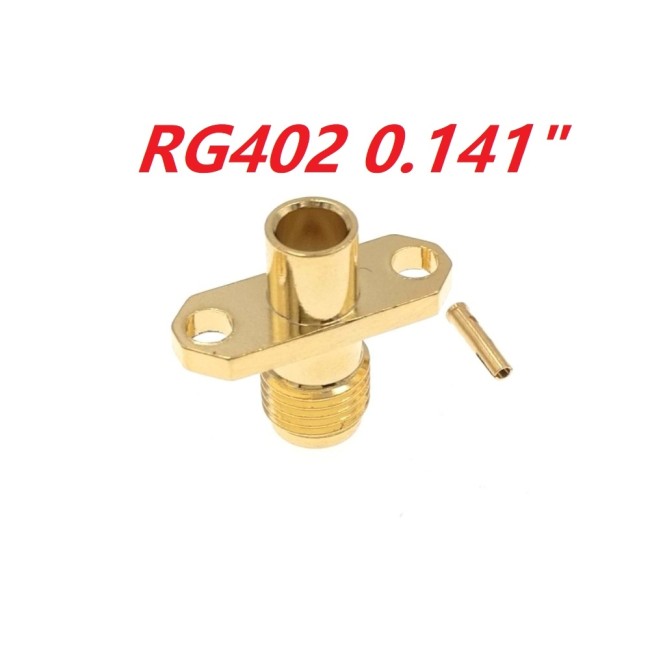 ВЧ-разъём SMA(female) под пайку RG-402 для установки на корпус на 2 винта