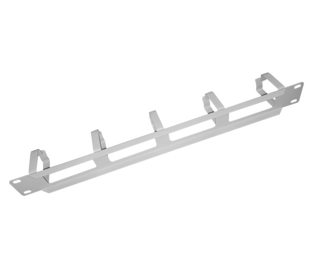 Кабельный органайзер 19, 1U, металлический с окнами, 5 металл. колец, серый Кабельный органайзер 19, 1U, металлический с окнами, 5 металл. колец, серый