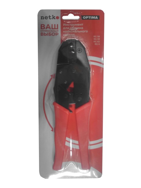 Инструмент для обжима коаксиального кабеля (кримпер) под RG58, RG59, RG62, RG174, Netko Инструмент для обжима коаксиального кабеля (кримпер) под RG58, RG59, RG62, RG174, Netko