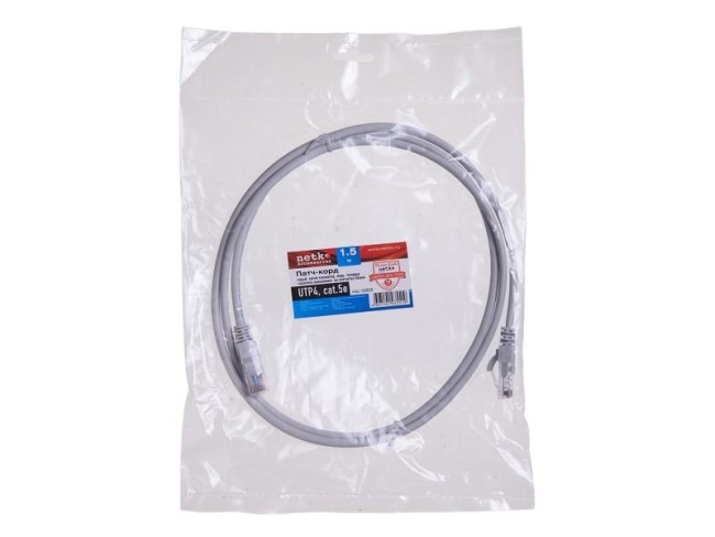 Патч-корд UTP4 cat.5e, литой коннектор, серый, Netko CKC 10 шт Патч-корд UTP4 cat.5e, литой коннектор, серый, Netko CKC 10 шт